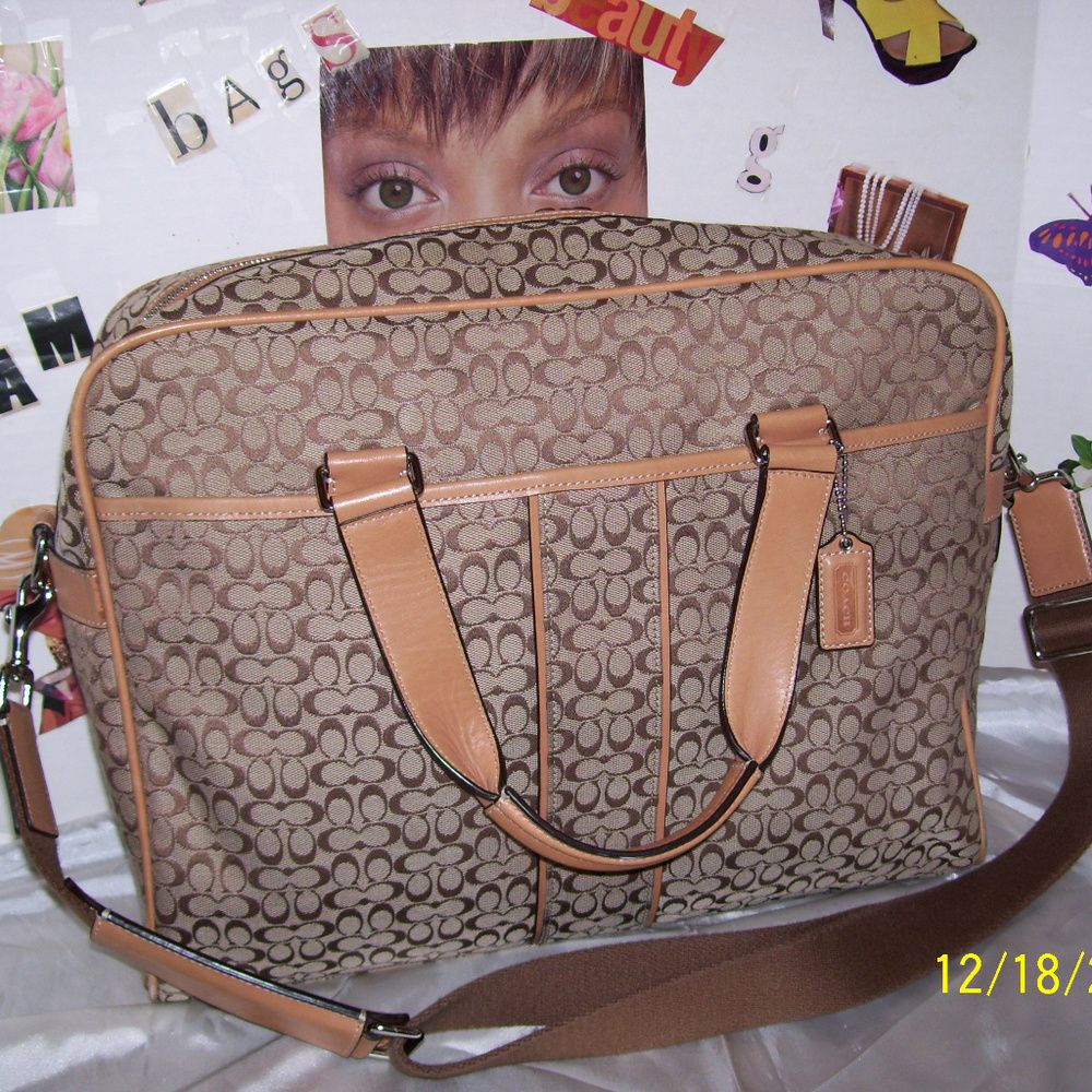 COACH Mini Sig C Hudson Commuter Briefcase Bag